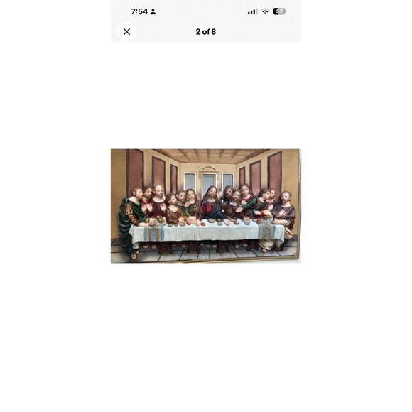 Florentine The Last Supper Italian Wall Hanging 3D Plaque Jesus Disciples VTG - Picture 2 of 8